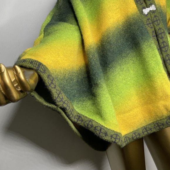 Lederlin Poncho Sweater Women One Size Green Cape Elfcore Fairycore Jumper - Picture 4 of 14